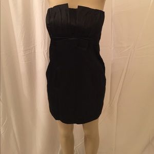 PAPAYA BLACK SATIN TUBE DRESS